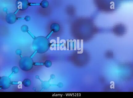 Abstrakte Moleküle Design. Vector Illustration. Atome. Medizinischer Hintergrund für Banner oder Flyer Stock Vektor
