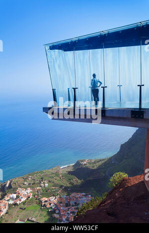 Blick vom Restaurant Mirador de Abrante in Agulo, La Gomera, Kanarische Inseln, Spanien Stockfoto