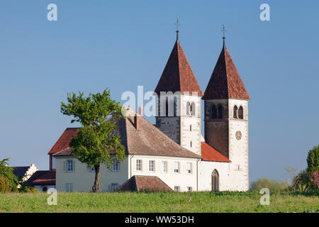 Abteikirche St. Peter und Paul, Niederzell, UNESCO-Weltkulturerbe, Insel Reichenau, Bodensee, Baden-Württemberg, Deutschland Stockfoto