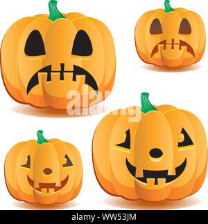 Halloween Kürbisse Set 1, Vector Illustration Stock Vektor