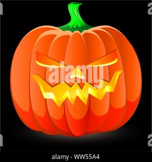 Halloween Kürbis auf schwarzem Hintergrund, Teil 1, Vektor, Abbildung Stock Vektor