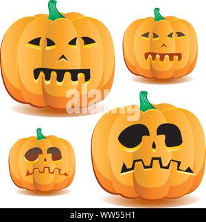 Halloween Kürbisse Set 3, Vector Illustration Stock Vektor