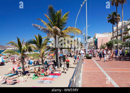 Playa de Las Canteras, Las Palmas, Gran Canaria, Kanarische Inseln, Spanien Stockfoto