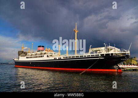 Die berühmten hikawa Maru, der Ocean Liner permanent als Museumsschiff an Yamashita Park in Yokohama Hafen Anker Stockfoto