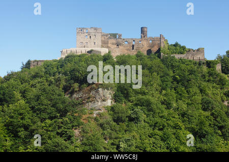 Burg Rheinfels bei St. Goar, Unesco Welterbe Oberes Mittelrheintal, Rheinland-Pfalz, Deutschland, Europa Stockfoto