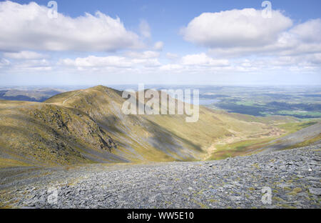 Blick auf Carl Seite, Ullock Pike, Southerndale und Bassenthwaite Gemeinsame auf Skiddaw im englischen Lake District. Stockfoto