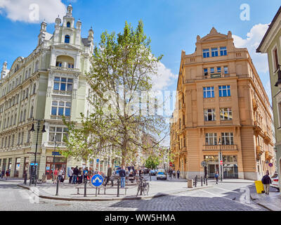 Prag, tschechische Republik - 16. MAI 2017: Historische Architektur in der Altstadt von Prag. Stockfoto