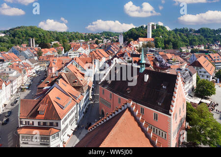 Blick von der Blaserturm über Ravensburg, Oberschwaben, Baden-Württemberg, Deutschland Stockfoto