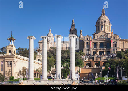 Palau Nacional/Museu Nacional d'Art de Catalunya, Montjuic, Barcelona, Katalonien, Spanien Stockfoto