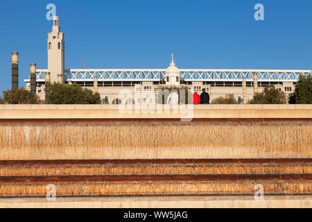 Olympiastadion Estadi Olimpic Lluis Companys, Montjuic, Barcelona, Katalonien, Spanien Stockfoto