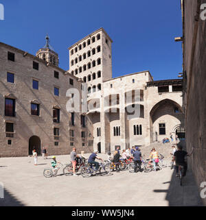 Palau Reial Major, der ehemalige Königspalast, der Plaza del Rei, das Gotische Viertel, Barri Gotic, Barcelona, Katalonien, Spanien Stockfoto