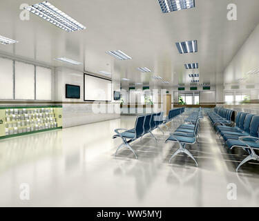 3D-Render von Krankenhaus innere Stockfoto