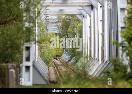 Polen, Siekierki, Europäische Brücke, Fluss oder, Eisenbahnbrücke Stockfoto