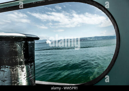 Poller am Bodensee Schiff Stockfoto