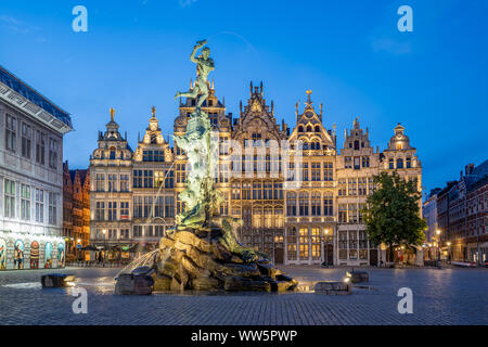 Guildhalls der Grote Markt in Antwerpen in Belgien. Stockfoto