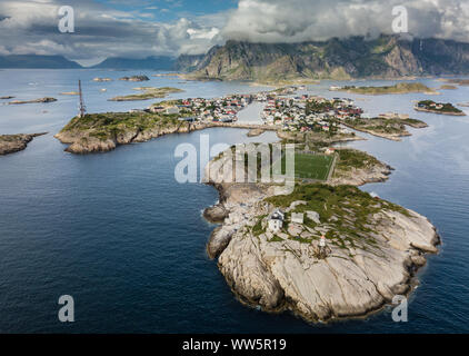 Henningsvær Fußball Fußball Stadion Lofoten norwegen Stockfoto