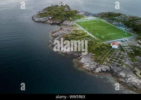 Henningsvær Fußball Fußball Stadion Lofoten norwegen Stockfoto