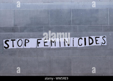 Protest gegen Geschlecht - Gewalt, top Femicides", Brüssel, Belgien, September 2019 Stockfoto