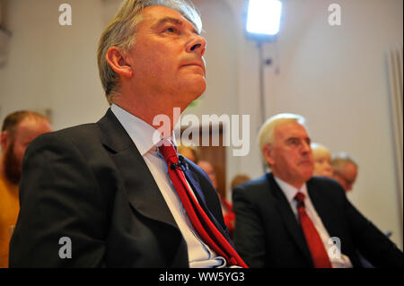 Glasgow, UK. 13. September 2019. Im Bild: Lesley Laird MP-Shadow Minister für Schottland.. schottische Labour-Vorsitzende Richard Leonard und Labours Schatzkanzler John McDonnell bieten Vorträge über ihre Pläne Macht und Reichtum zu verteilen und wie eine eingehende Labour Regierung wird sich radikal verändernde Richtlinien für Schottlands Wirtschaft liefern. Credit: Colin Fisher/Alamy leben Nachrichten Stockfoto