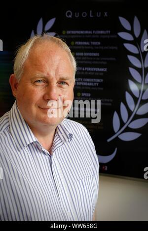 Stewart Barnes, Geschäftsführer der Quolux. Stockfoto