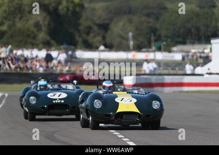 Goodwood, West Sussex, UK. 13 Sep, 2019. Sussex Trophy Practice Session am Goodwood Revival in Goodwood, West Sussex, UK. Credit: Malcolm Greig/Alamy leben Nachrichten Stockfoto