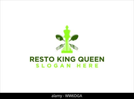 Löffel und Gabel King Restaurant Logo Logo Inspiration isoliert auf weißem Hintergrund Stock Vektor