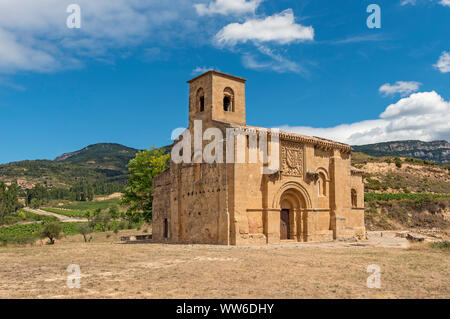 Basilika Santa María de la Piscina, in Peciña in der Nähe von San Vicente de la Sonsierra, La Rioja, Spanien Stockfoto