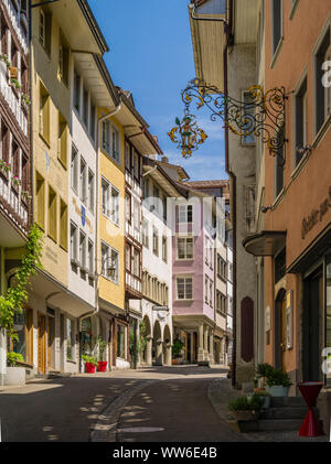 Die mittelalterliche Altstadt von Wil, St. Gallen Stockfoto