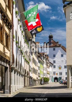 Die mittelalterliche Altstadt von Wil, St. Gallen Stockfoto