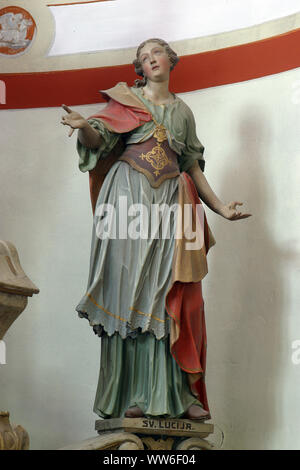 Saint Lucia, Statue auf dem Hochaltar in der Kirche der Heiligen Barbara in der Bedekovcina, Kroatien Stockfoto