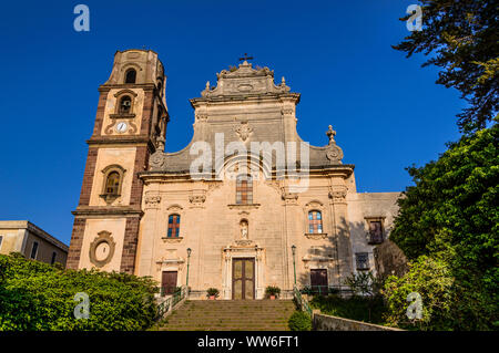 Italien, Sizilien, Liparische Inseln, Lipari, Lipari Stadt, Castle Hill, der Kathedrale von San Bartolomeo Stockfoto