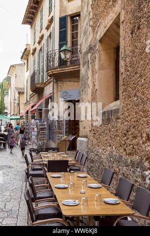 Restaurant in Pollenca, Stadt im Nordosten der Insel Mallorca, Mittelmeer, Balearen, Spanien, Südeuropa Stockfoto