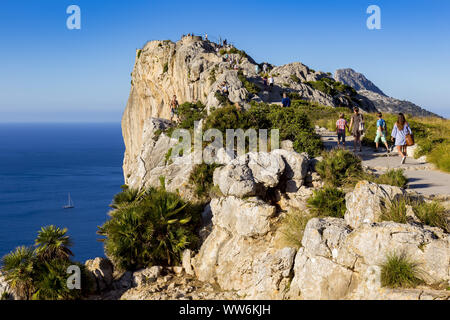 Aussichtspunkt Mirador de Mal Pas, Halbinsel Formentor, im Nordosten der Insel Mallorca, Mittelmeer, Balearen, Spanien, Südeuropa Stockfoto