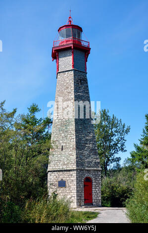 Auf den Toronto Islands in Ontario, Kanada, die Gibraltar Point Lighthouse eine frühe Toronto architektonisches Juwel und einer der ältesten Gebäude befindet. Stockfoto