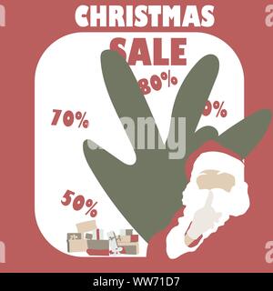 Hand flach gezeichnet, Urlaub flayer Stock Vektor