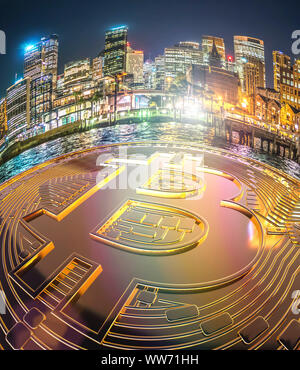 Computer Grafik, 3D, CGI, virtuelle, Bitcoin, Sydney Stockfoto