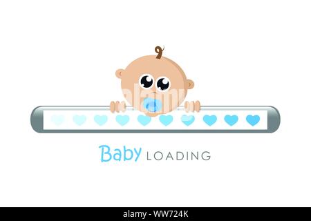 Baby laden Bar mit Herzen und Baby boy Vektor-illustration EPS 10. Stock Vektor