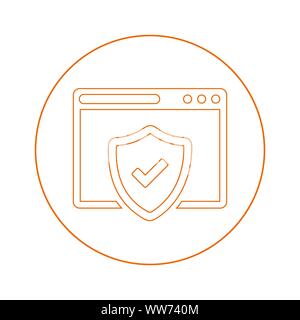 Gut organisiert und voll editierbar Browser Protection, Web Sicherheit Symbol für jede Verwendung wie Printmedien, Web, kommerzielle Nutzung oder jede Art von Design Projek Stock Vektor