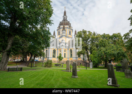 Stockholm, Schweden. September 2019. Einen Panoramablick auf die Katarina Kirche und dem Friedhof Park Stockfoto