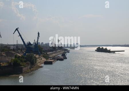 Der donau-hafen von Ruse, Bulgarien, an der Grenze zu Rumänien Stockfoto