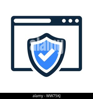 Gut organisiert und voll editierbar Browser Protection, Web Sicherheit Symbol für jede Verwendung wie Printmedien, Web, kommerzielle Nutzung oder jede Art von Design Projek Stock Vektor