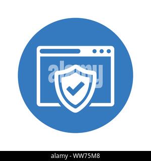 Gut organisiert und voll editierbar Browser Protection, Web Sicherheit Symbol für jede Verwendung wie Printmedien, Web, kommerzielle Nutzung oder jede Art von Design Projek Stock Vektor