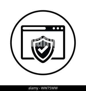 Gut organisiert und voll editierbar Browser Protection, Web Sicherheit Symbol für jede Verwendung wie Printmedien, Web, kommerzielle Nutzung oder jede Art von Design Projek Stock Vektor