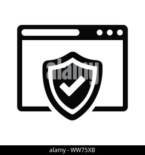 Gut organisiert und voll editierbar Browser Protection, Web Sicherheit Symbol für jede Verwendung wie Printmedien, Web, kommerzielle Nutzung oder jede Art von Design Projek Stock Vektor