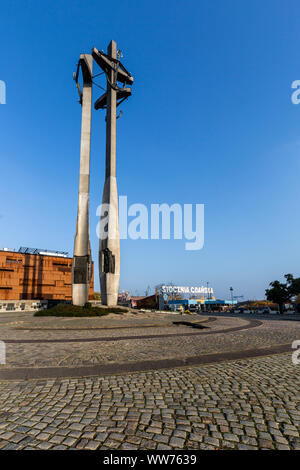 Europa, Polen, Pommern, Gdansk/Danzig, Denkmal für die gefallenen Werftarbeiter von 1970 Stockfoto