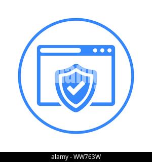 Gut organisiert und voll editierbar Browser Protection, Web Sicherheit Symbol für jede Verwendung wie Printmedien, Web, kommerzielle Nutzung oder jede Art von Design Projek Stock Vektor