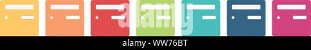 Satz farbiger Französischer mailbox Symbole im flachen Design Stil Stock Vektor