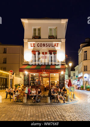 Frankreich, Paris, Montmartre, Cafe, Bistro, Restaurant Le Consulat Stockfoto