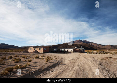 Bolivien, Eduardo Abaroa Fauna der Anden National Reserve, Bergdorf Stockfoto