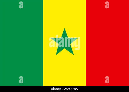 Eine Senegal Flagge Hintergrundbild Grün Gelb Rot Grün star Stockfoto